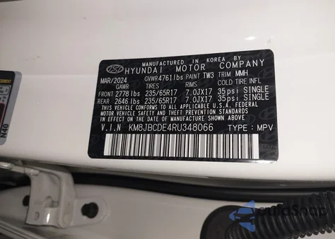 2024 Hyundai Tucson Sel from USA, damaged, VIN KM8JBCDE4RU348066